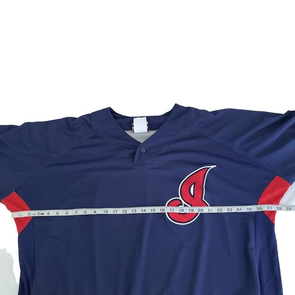 Mens Majestic Cool Base Cleveland Indians Guardians #24 Batting Jersey Sz XXL - Picture 7 of 8